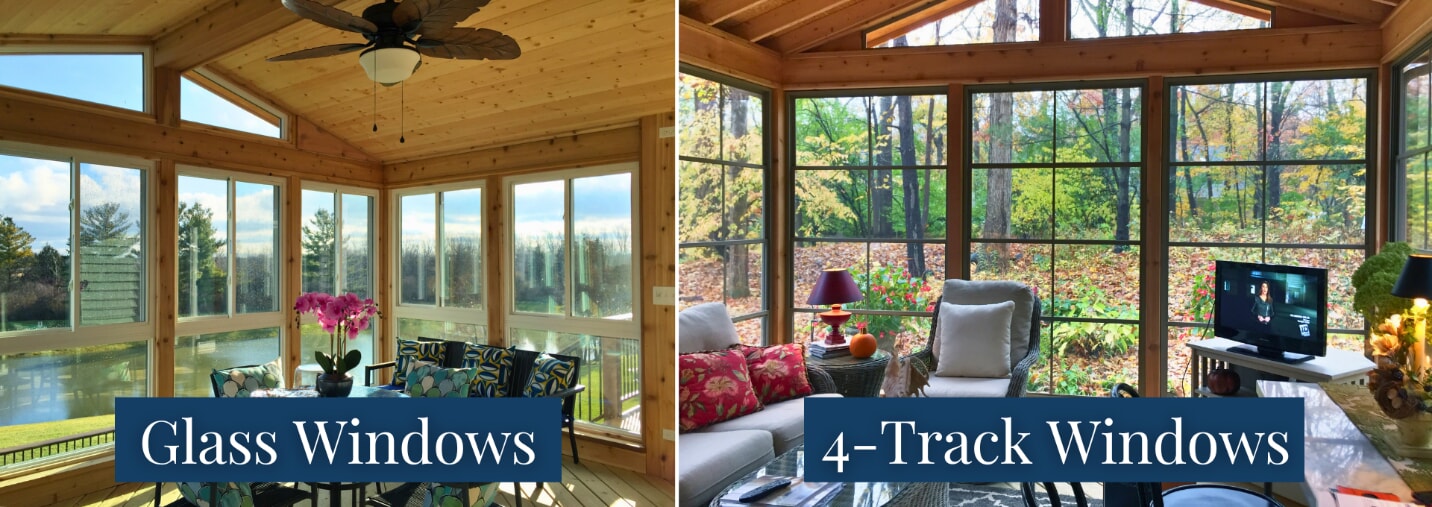 different windows in sunroom