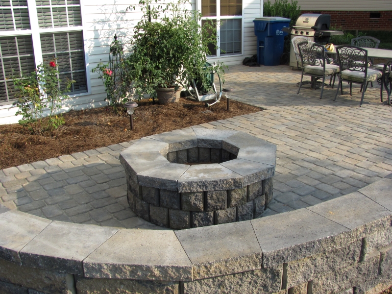 Stone Fire Pit Patio Builder Charlotte NC