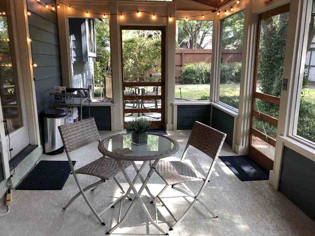 Screened porch interior
