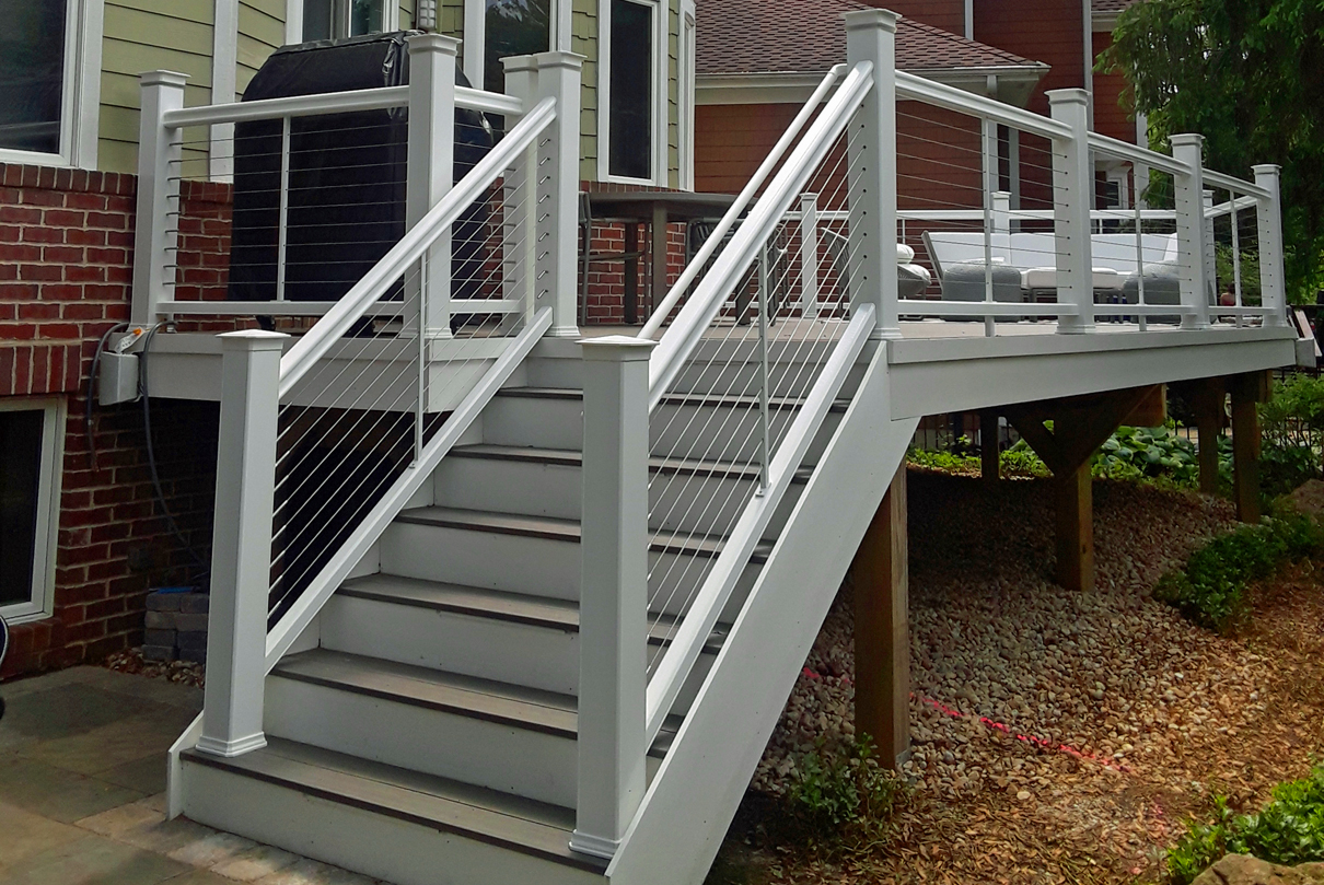 deck build with stairs