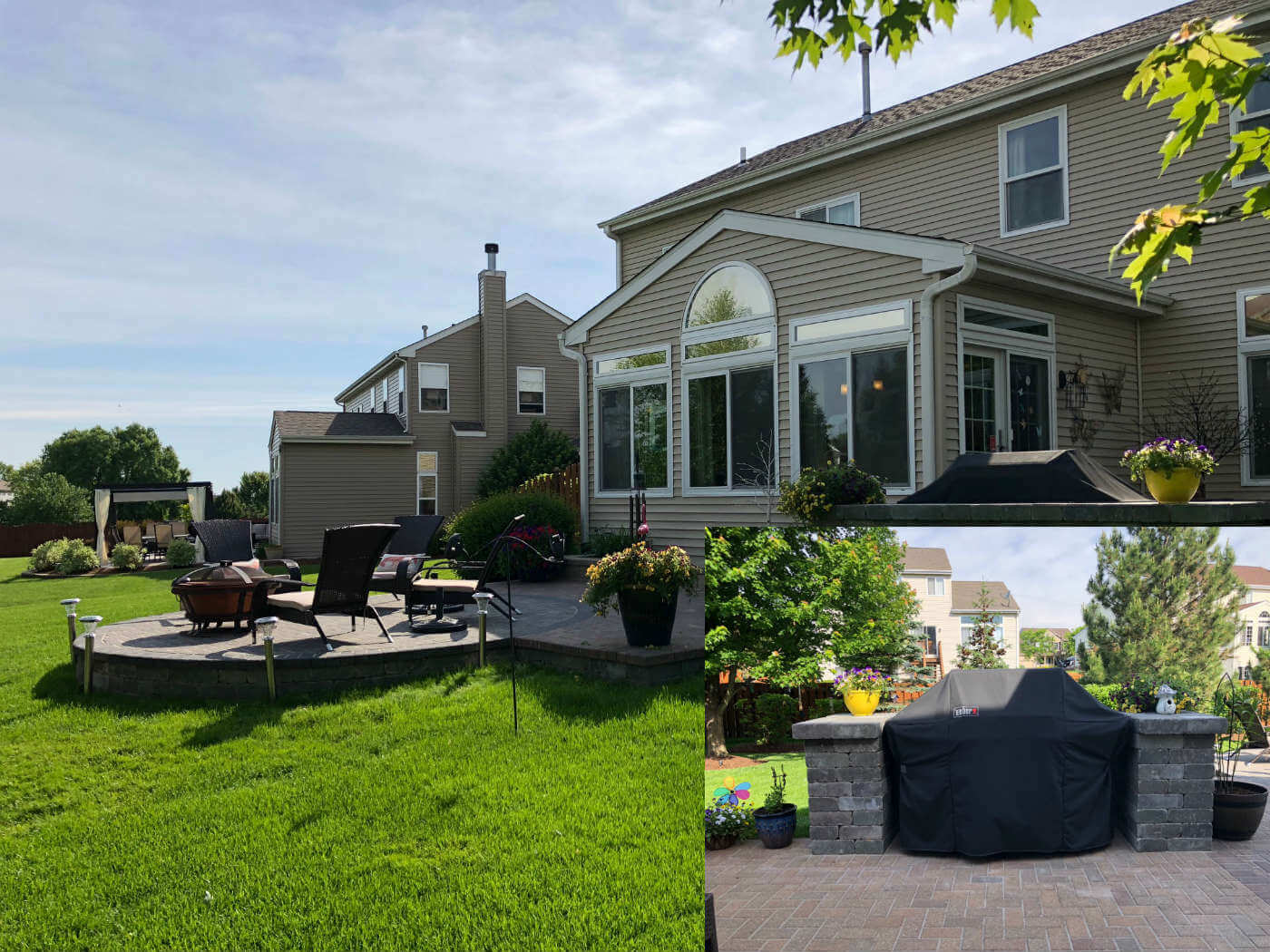 Custom patio with grill
