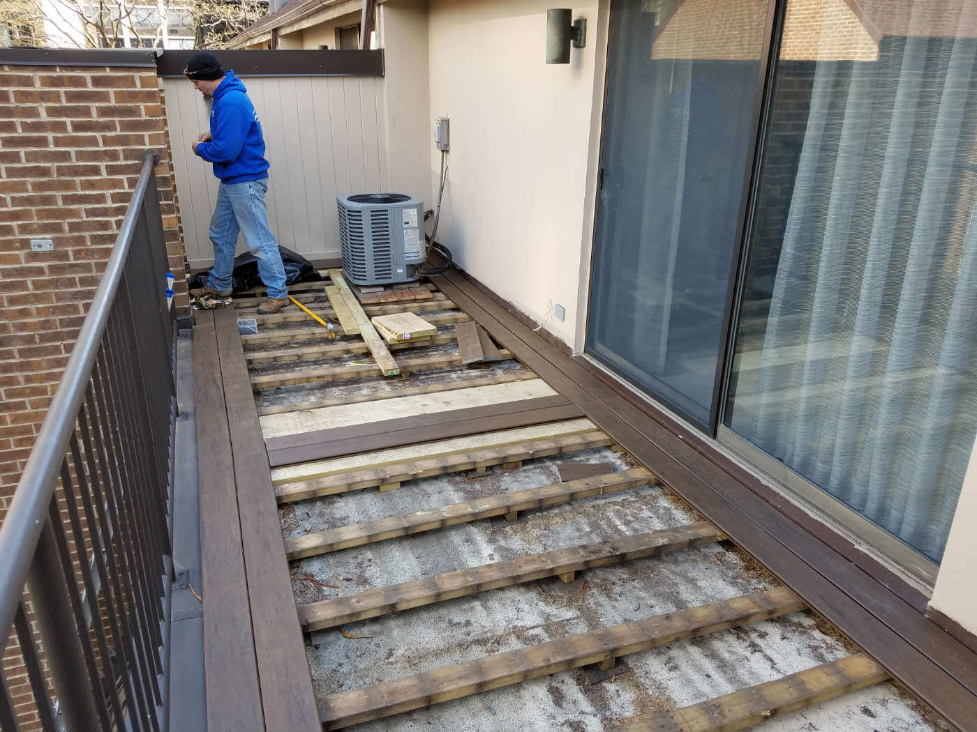 On going work on the deck