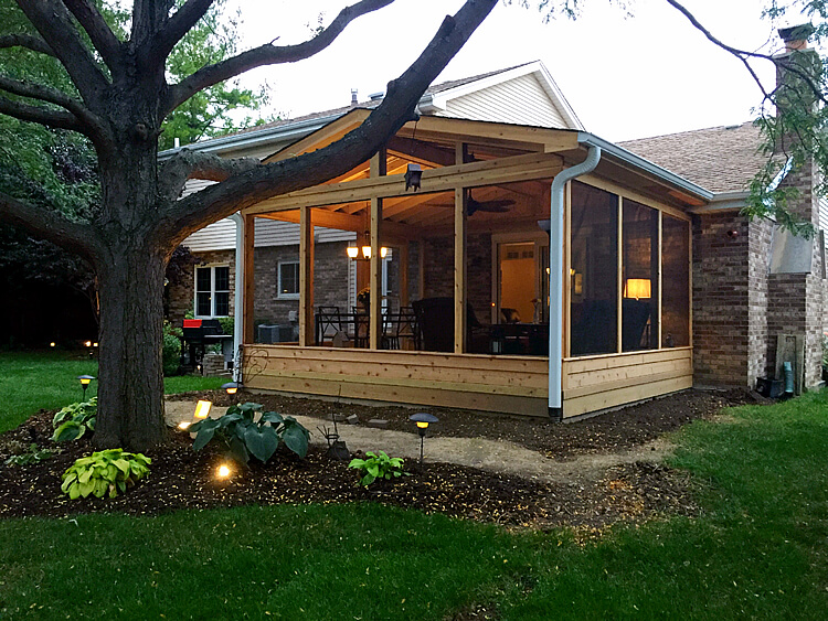 Custom screened porch in Downers grove