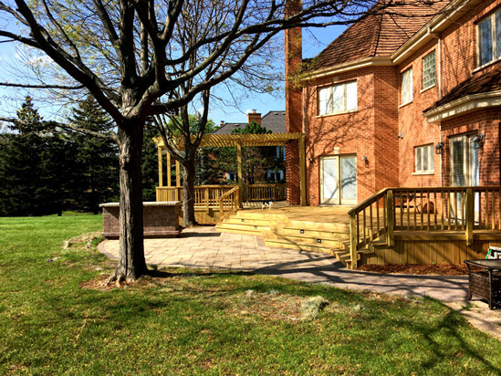 wood deck and patio