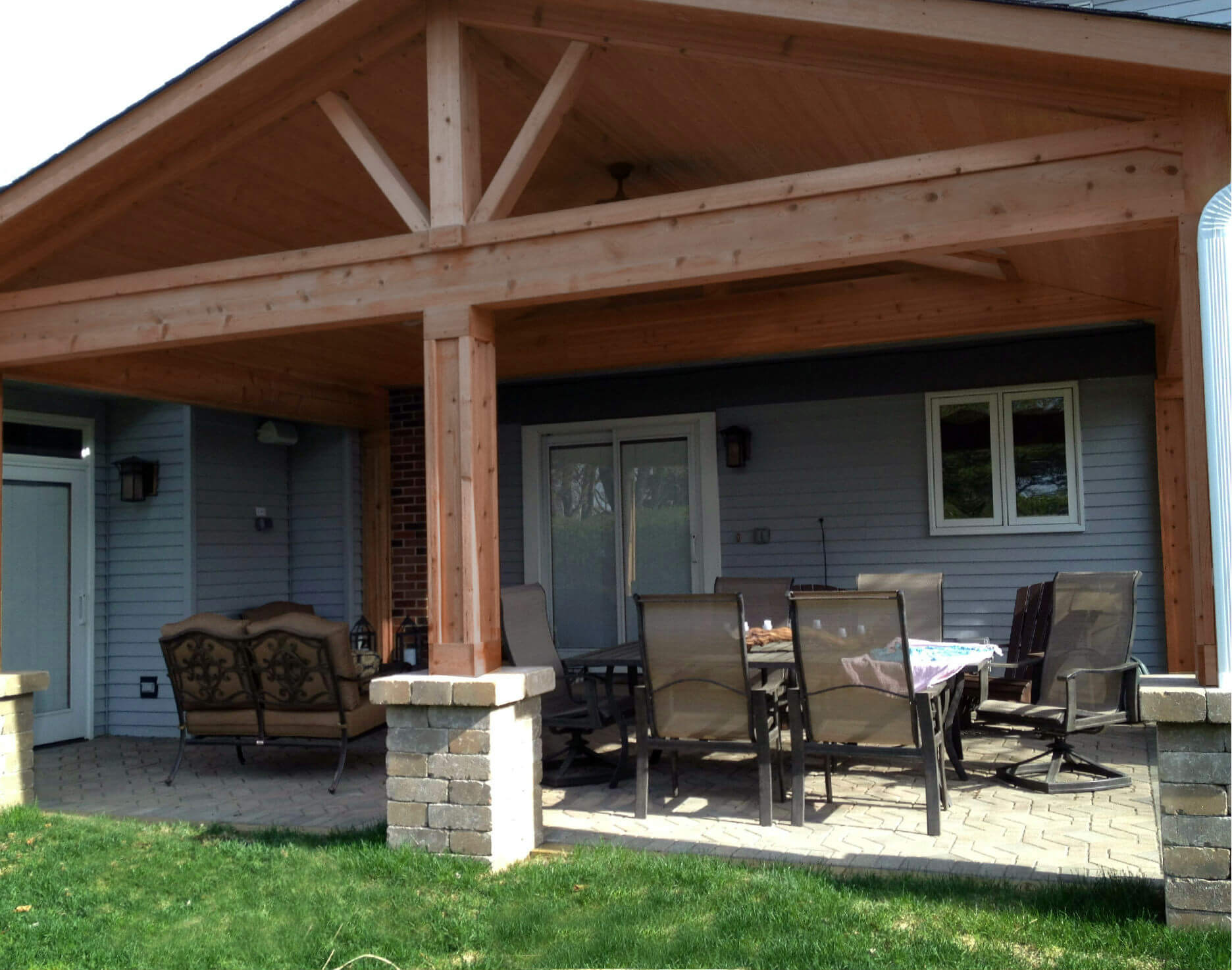 Custom open porch over patio