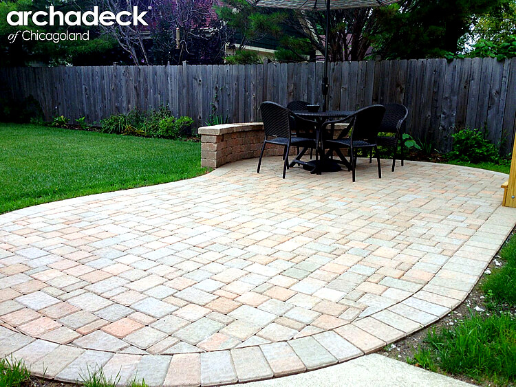 Custom cobble paver patio