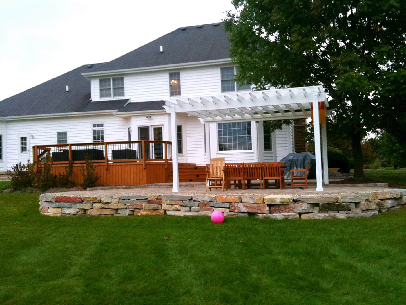 Custom deck, patio, and pergola