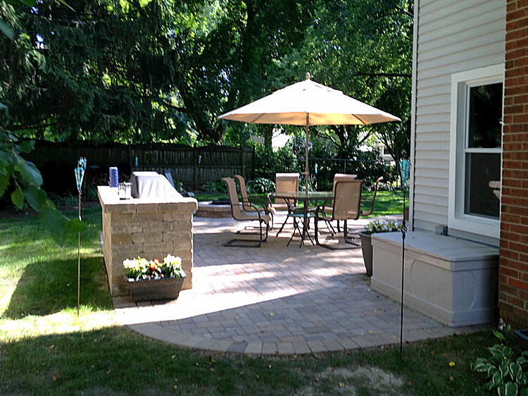 Custom paver patio with grill