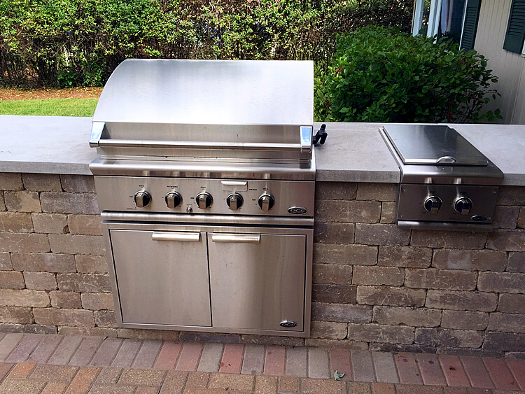 Custom patio with outdoor kitchen