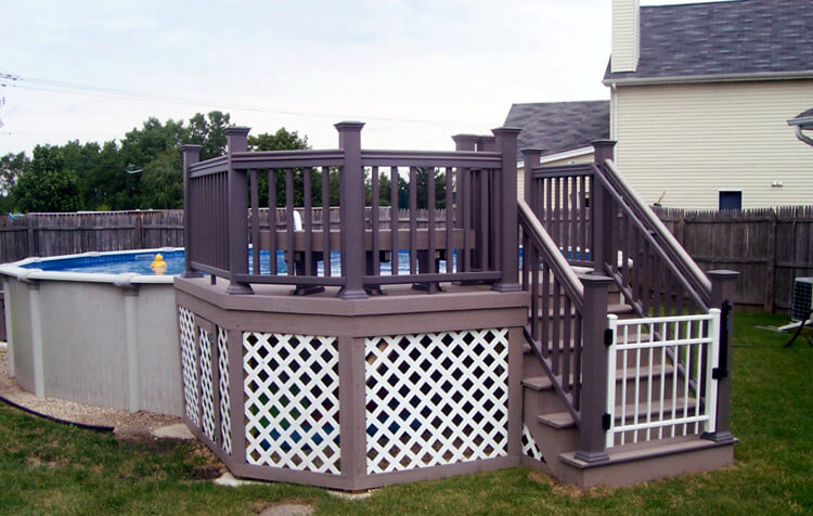 above ground pool deck
