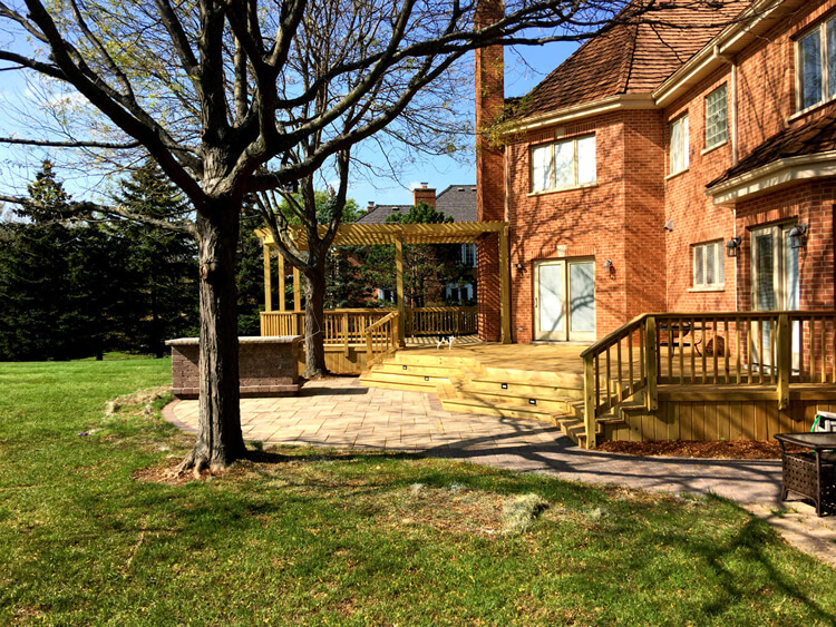 wood deck and patio