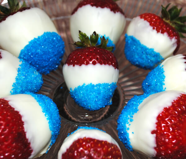 Red white blue strawberries
