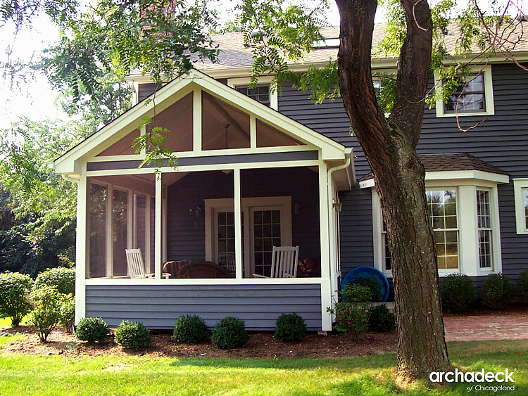 Screened Porch with Rolled Screening