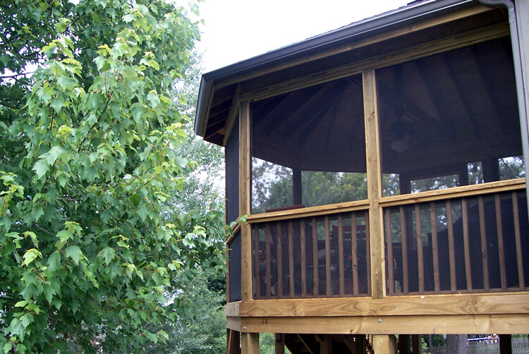 Custom screened porch in sanctuary