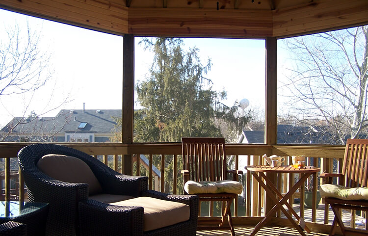 Custom screened porch in sanctuary