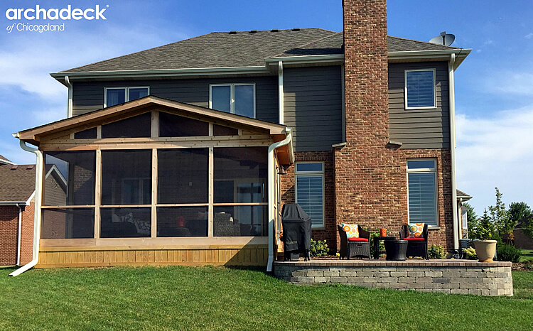 Screened Porch with Attached Patio or Deck
