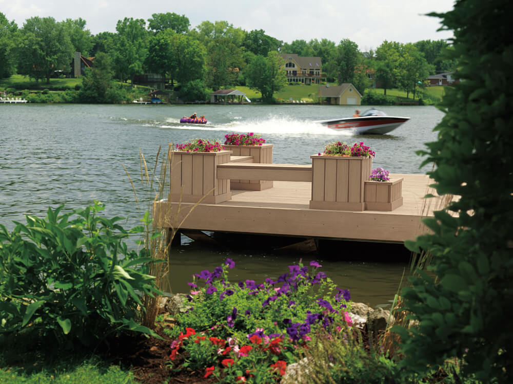 Custom deck with flowers on the side