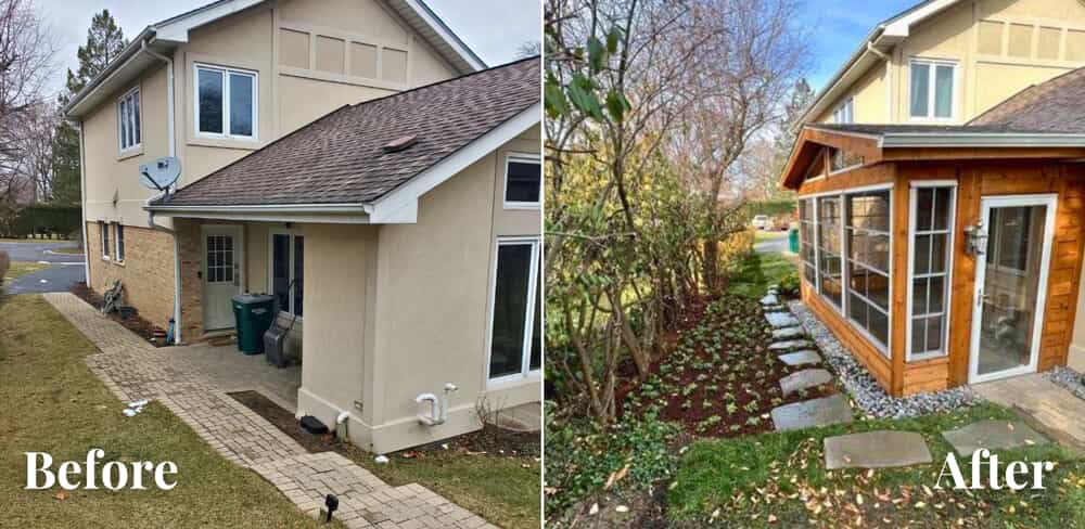Before and After Image of Porch