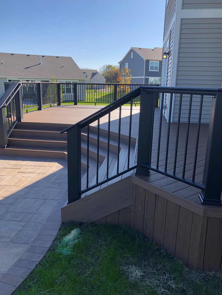 wide staircase composite deck design