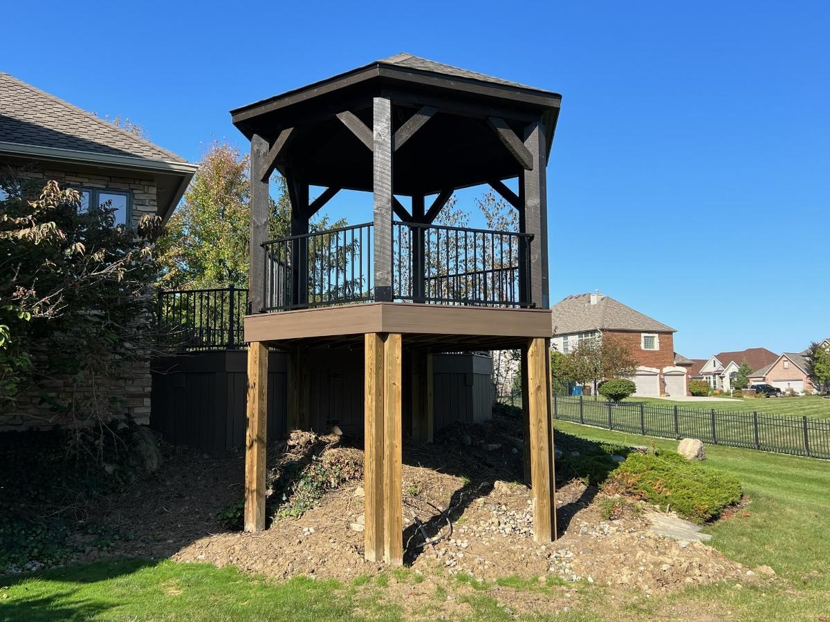 side of raised gazebo