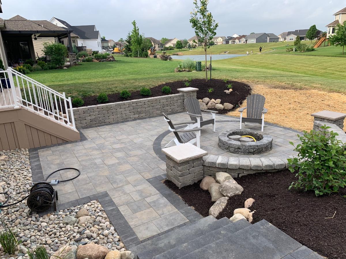 begard patio and gas burning fire pit