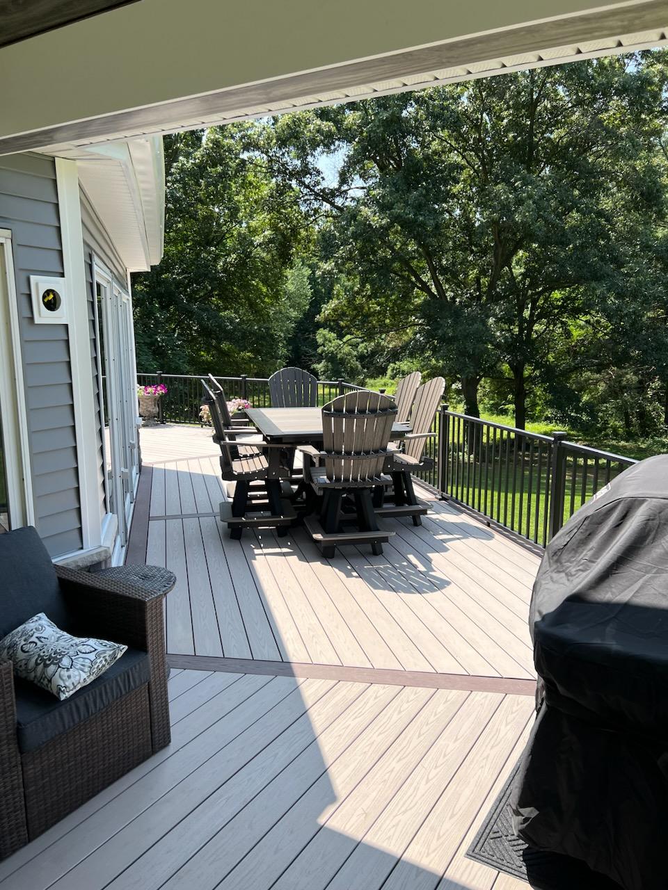 table and chairs on deck