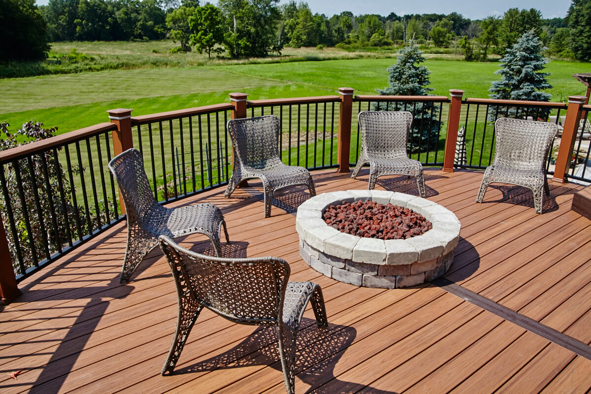 deck with fire pit
