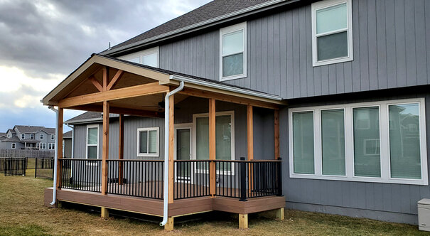 low maintenance covered deck/open porch 