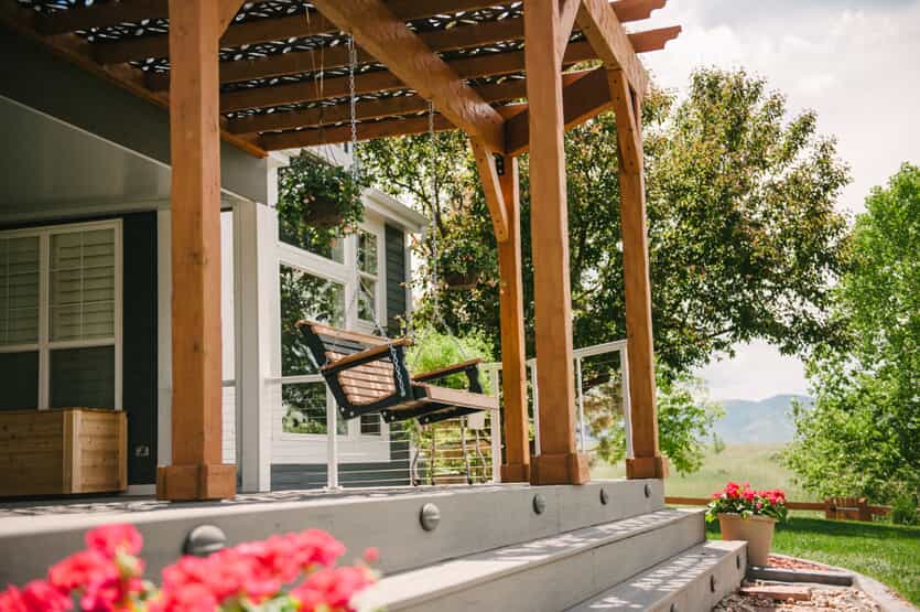 porch swing on deck