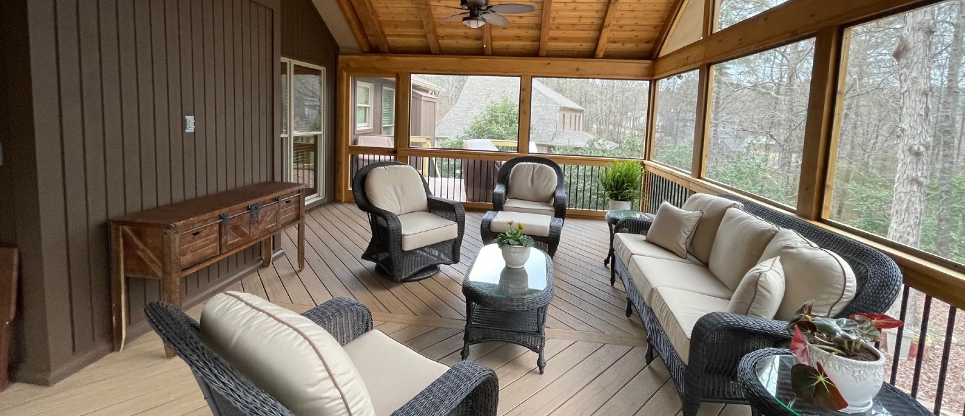 Spartanburg screened porch builder interior