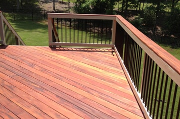wood deck with privacy railing