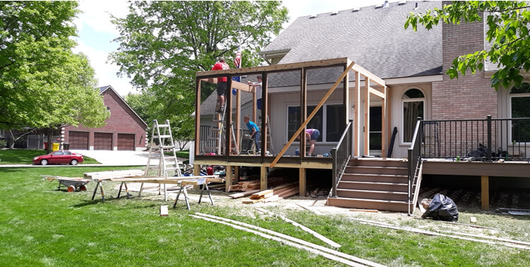 Screened porch construction