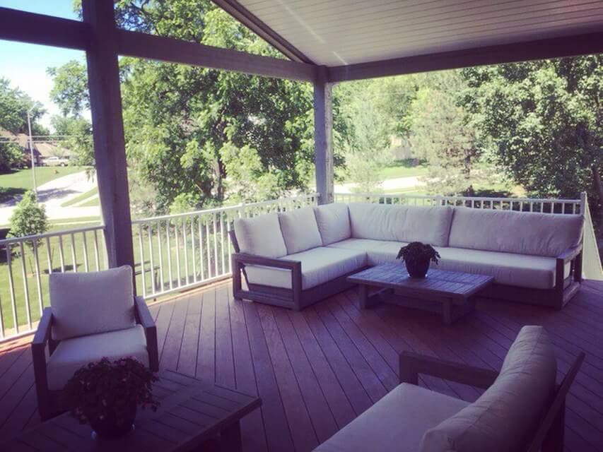 Seating area on porch