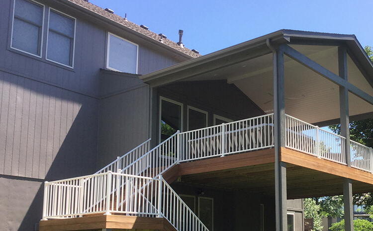 Custom elevated covered porch