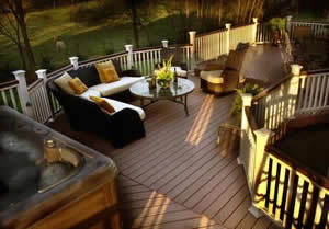 Custom deck with hot tub