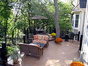 Cozy seating area on deck