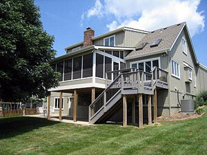 Custom screened porch and deck