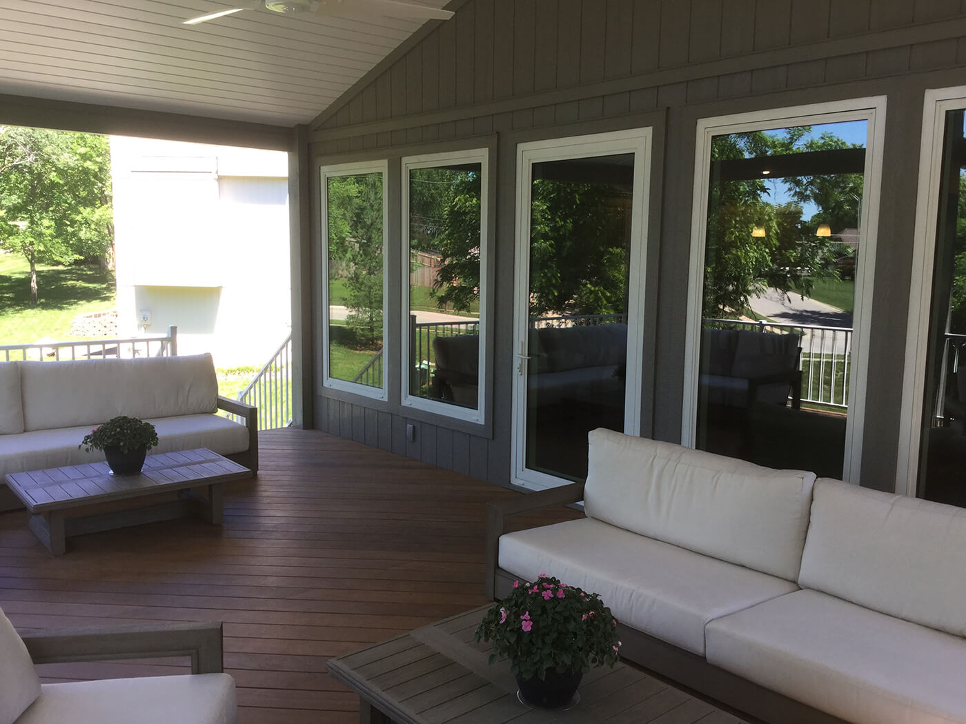 Seating area on porch