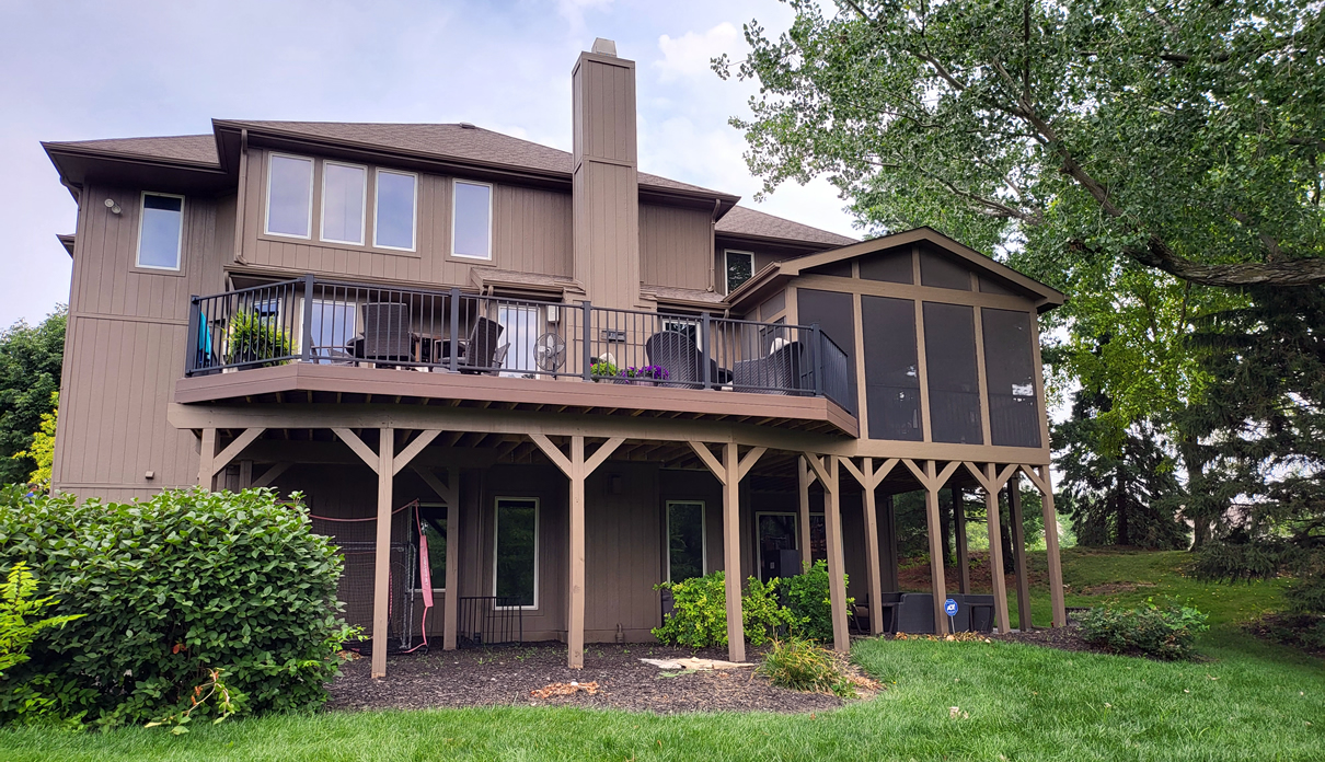 composite decking is often used for screened porches