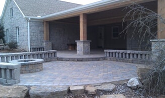 rustic stone porch