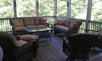 closed porch with furniture