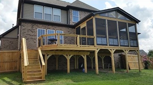 wooden deck with stairs