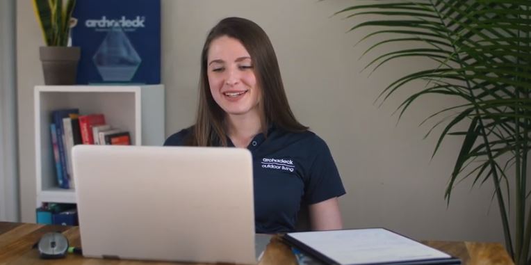 Archadeck employee hosting a virtual consultation