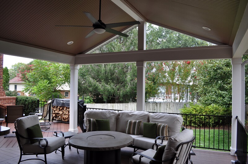 Custom open porch with open gable