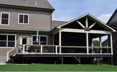 Custom porch with gable roof