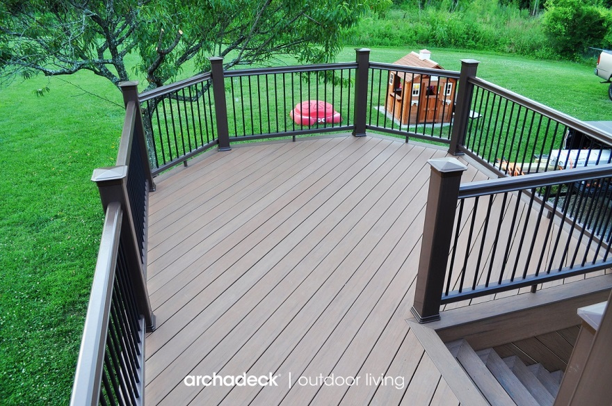 deck with big yard