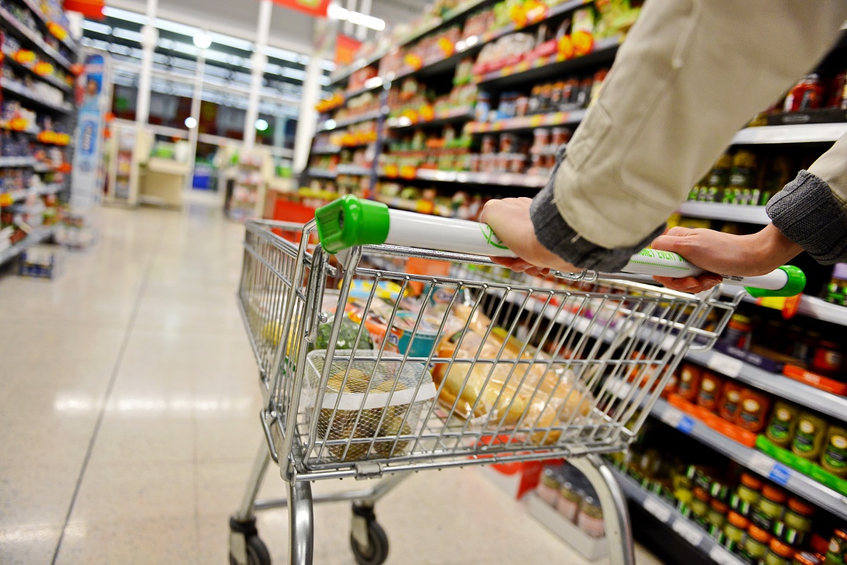 grocery store cart shopping