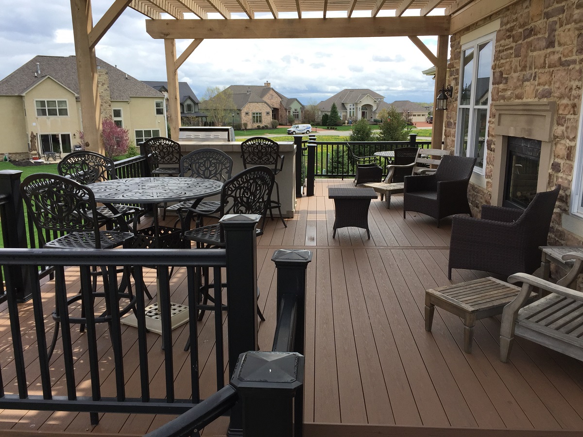 timbertech deck with pergola