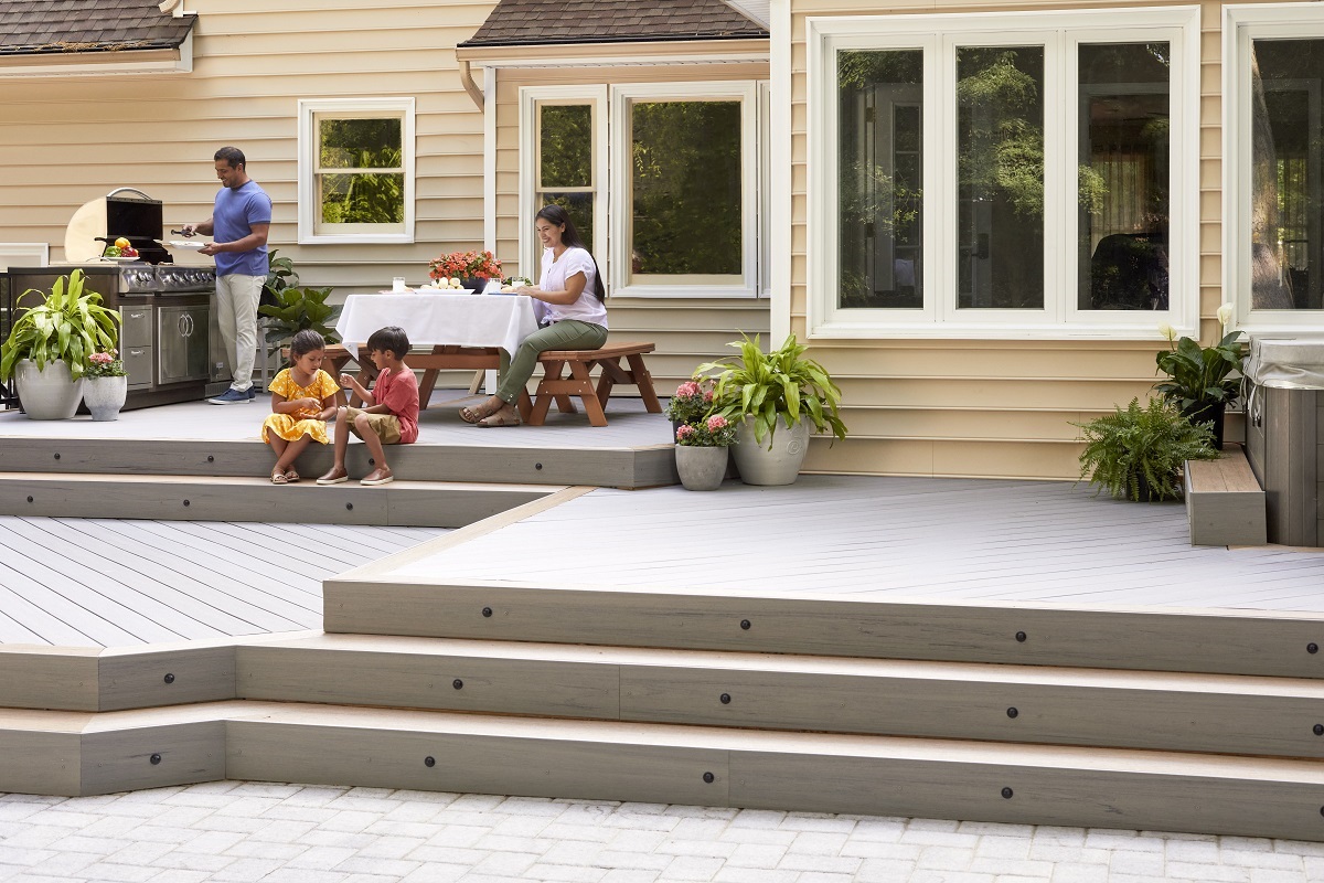 family on custom deck