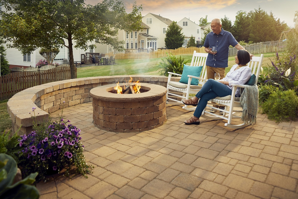 Patio with Fire Pit Combo Archadeck Nashville